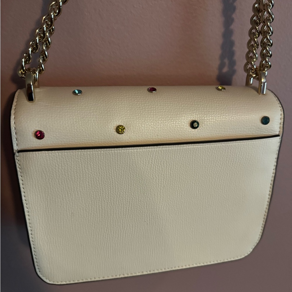 NWOT Kate Spade Remi White Crossbody Bag with Colorful Gems - Picture 4 of 5